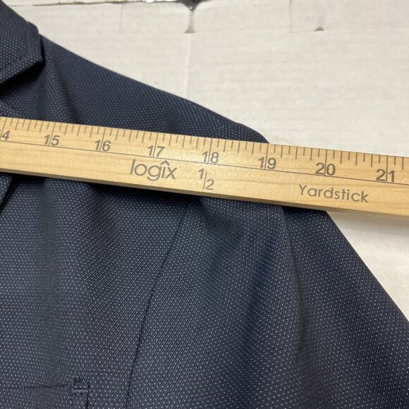 Haggar Blazer Mens L 44-46 Blue Micro Dot Tailored Fit Sports Coat Smart Wash - Picture 9 of 13